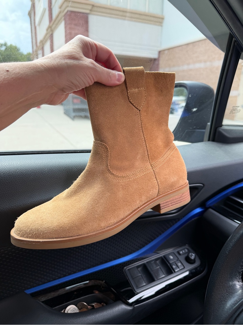Womens Clark Suede Leather Tan Chelsea Boot - Classic Slip-On Style 8.5